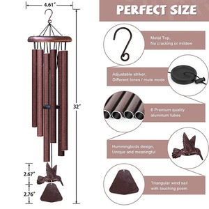 28 Inch All Aluminum Outdoor Wind Chimes Garden Ornaments From Overseas Warehouse Spot - Product Image 5