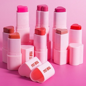 Blush Vegano all'Ingrosso ad Alta Pigmentazione con Logo Personalizzato, Stick di Blush in Crema a Forma di Cuore Rosa Chiaro - Product Image 2