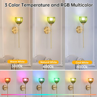 Applique murale moderne rétro rechargeable avec ampoule compatible, élégante en verre en forme de tulipe, abat-jour coloré en verre pour chevet