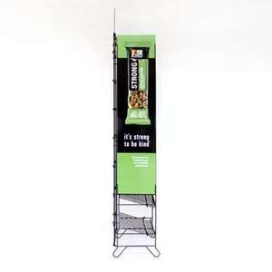 Estante de exhibición de supermercado de 4 vías de madera de acero de fácil montaje atractivo Revestimiento UV independiente Productos de venta al por menor de estilo clásico 40cm - Product Image 1