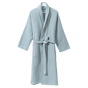 100% Cotton Four Seasons Extended Honeycomb <strong>Waffle</strong> Soft Bathrobe Sleep <strong>Robe</strong> For Home Wear Men And Women Hotel B&amp;B - Product Image 5