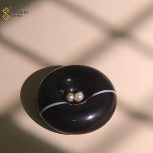 YUSHI di Design di lusso a forma di ciambella naturale <span class=keywords><strong>Nero</strong></span> Marquina in marmo <span class=keywords><strong>Nero</strong></span> porta incenso per l'arredamento della casa - Product Image 6