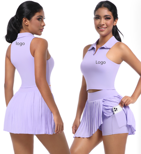 Nouvelle collection 2025 – Tenues de sport tendance avec logo personnalisé – Jupes de <span class=keywords><strong>tennis</strong></span> plissées mini esthétiques pour femmes – Ensembles de <span class=keywords><strong>tennis</strong></span> 2 pièces – Vente chaude - Product Image 1