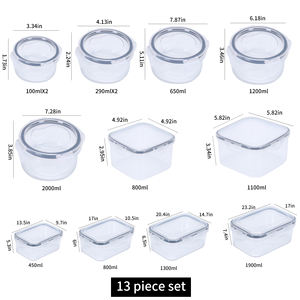 Ensemble de 16 récipients de stockage des aliments avec couvercles à pression faciles pour l'organisation de la cuisine du garde-manger - Product Image 6