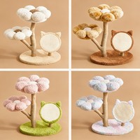 Arbre à chat en bois de luxe moderne en gros, maison pour animaux de compagnie, lit doux pour chat avec griffoir en sisal pour grimper et sauter