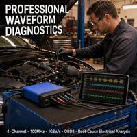 Osciloscopio UDIAG OS100 de 4 Canales, Ancho de Banda de 100MHz, Muestreo de 1GSa/s, Osciloscopio de Diagnóstico Automotriz OBD2 para Automóviles, Camiones y Talleres