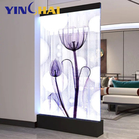 Moderna Cortina de Agua Decorativa de Alta Calidad, Separador de Ambientes, Fuente de Pared Interior de Acrílico con Luces LED y Burbujas de Agua