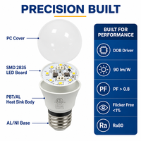 Ampoule LED AC120V A19 Dimmable Sans Scintillement 7W 8W 9W 2700K 6500K 60 116mm pour Éclairage Intérieur Domestique