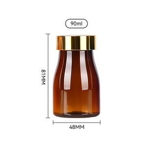 Flacon transparent en PET de qualité alimentaire 90 ml pour comprimés, bonbons gélifiés et produits au calcium, avec bouchon à clapet. - Product Image 6