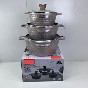 Lot de 6 grandes marmites en aluminium antiadhésives pour cuisinière à induction, grande capacité, 32-36-40 cm - Product Image 6