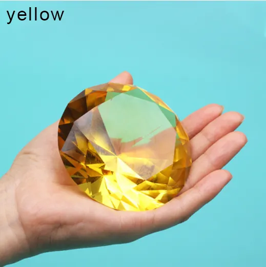 Custom Colorful Custom 30MM 40MM 50MM 80MM Engraved Glass Gem Cut Paper Weight Crystal Glass Diamond Paperweight