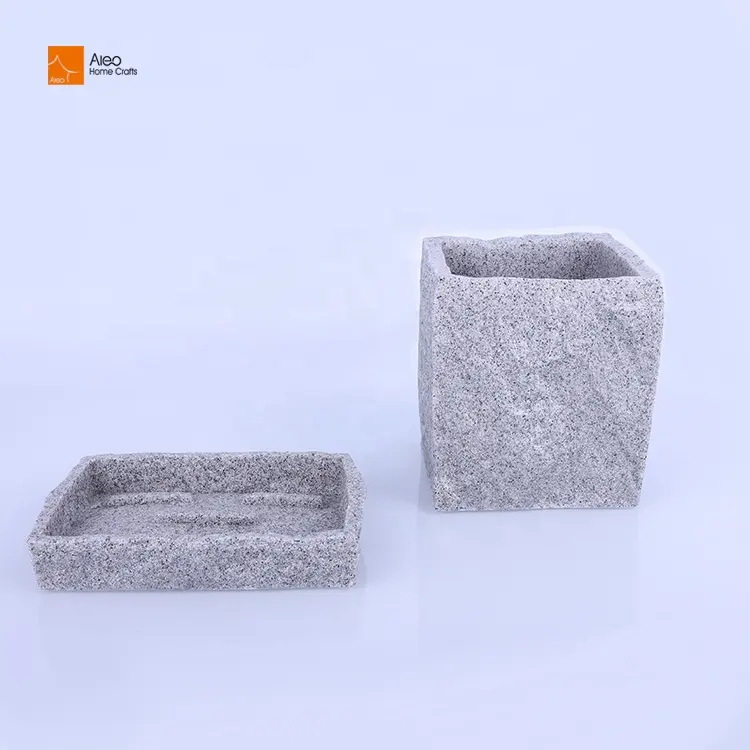 סיטונאי מפעל אירופה גרניט תבואה אבן חול סבון צלחת בית Polyresin Custom אמבטיה ניקוז ייחודי סבון צלחת עבור בית