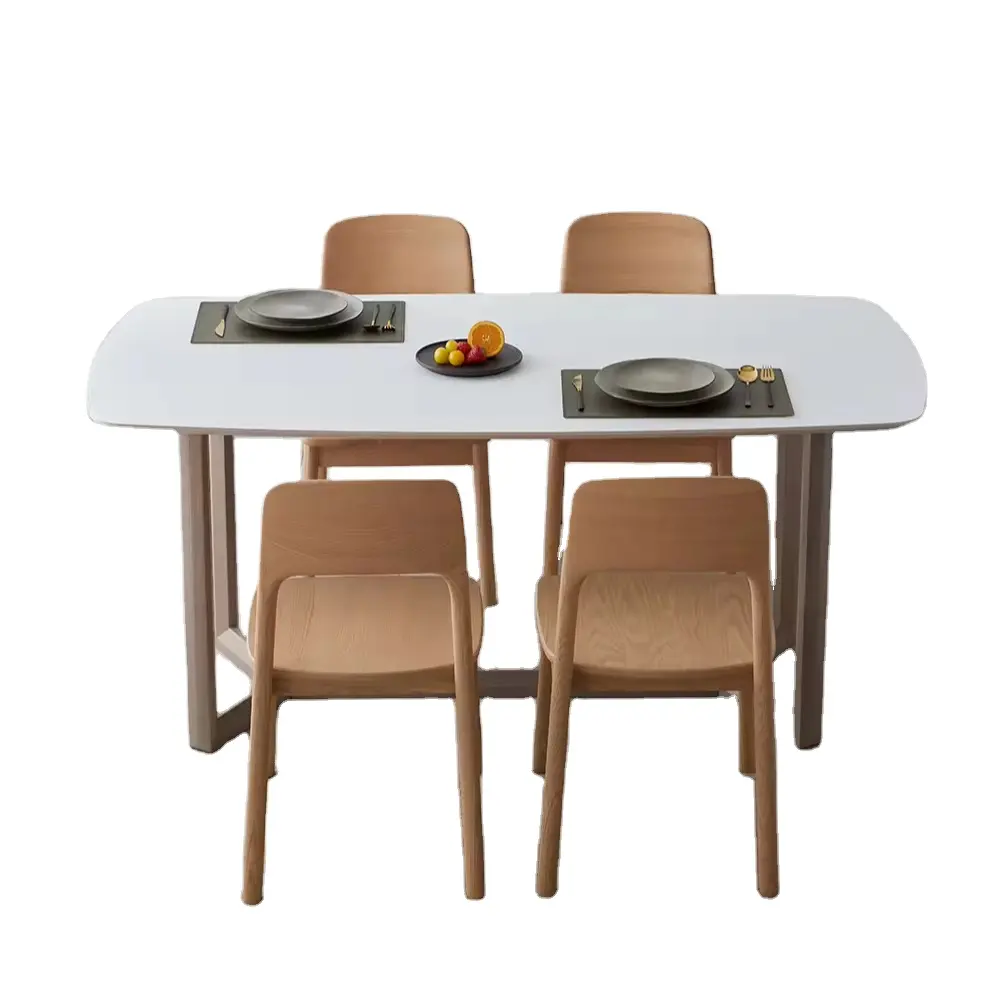 Table de salle à manger de luxe moderne et légère de haute qualité avec plateau en bois Table à manger 4 6 places Mobilier élégant