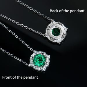 เครื่องประดับเงินแท้ 925 ประดับพลอยสังเคราะห์ เขียวมรกต สร้อยคอแฟชั่น สำหรับงานปาร์ตี้ งานแต่งงาน - Product Image 4