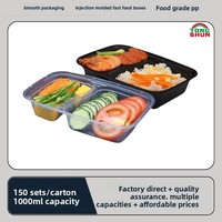 Boîte à lunch jetable à double compartiment, style américain, avec pochette à compartiments séparés, compatible micro-ondes, pour livraison en restaurant