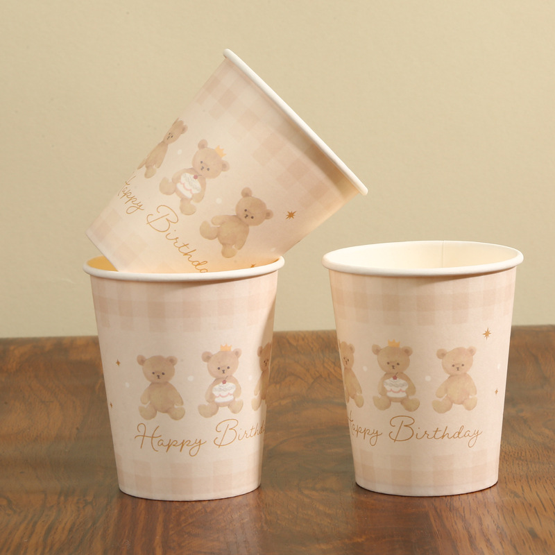 Single Wall Eco-friendly Material Customized logo Printing 4oz 8oz 12oz Coffee and Tea Paper Cup for Office