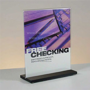 Soporte de menú acrílico de mesa en forma de T personalizado de doble cara A4 A5 A6 Inserto de papel Soporte de letrero Acrílico - Product Image 4