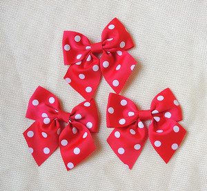 Pabrik Penjualan Langsung Pita Hairband Anak Busur Polka Dot Pita Cetak Pita Busur Jepit Rambut - Product Image 2