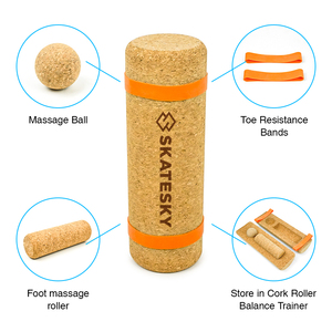 Kit de renforcement des pieds et des chevilles 4-en-1 en liège premium avec rouleau en bois et <span class=keywords><strong>planche</strong></span> d'équilibre en liège - Product Image 1