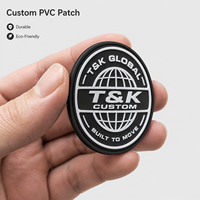 Patchs PVC personnalisés en gros, logo hibou rond 3D en relief, design durable pour vêtements d'extérieur et vestes, direct usine