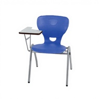 Chaise d'étude pliable en maille durable de style moderne, siège de formation en plastique avec tablette d'écriture pour utilisation en classe, mobilier scolaire