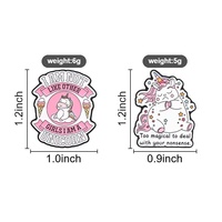 Badge en émail avec citation de licorne de dessin animé mignon pour sac, chapeau, vêtement et ornement de style personnel