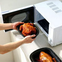 Boîte à emporter ronde en plastique PP jetable de style nouveau pour poulet rôti et canard, grande taille, emballage de livraison