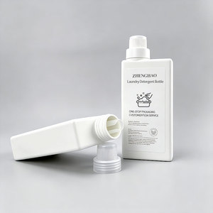 Botella <span class=keywords><strong>de</strong></span> Plástico HDPE Blanca Rectangular <span class=keywords><strong>de</strong></span> 900 ml, Moderna y <span class=keywords><strong>de</strong></span> Lujo, para Detergente Líquido o Suavizante <span class=keywords><strong>de</strong></span> Ropa - Product Image 2