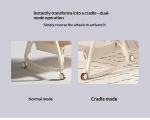 Cuna Móvil Multifuncional Plegable de Metal para Bebés, Cuna Portátil Convertible en Cama Más Grande - Product Image 5