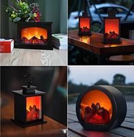 Linternas LED Decorativas Portátiles sin Llama, Luz de Chimenea con Efecto de Llama de Simulación LED, Interruptor Táctil para Decoración Navideña
