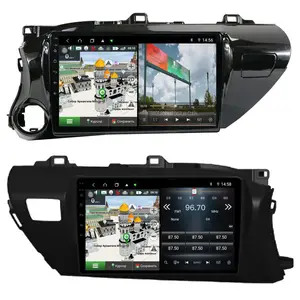 Android 4G DSP Octa 8 Core, pemutar DVD multimedia radio mobil navigasi GPS mobil peta stereo untuk Toyota Hilux