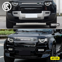 Accessoires automobiles LS pour Defender 90/110/130 L663 Modèles 2020-2025 – Kit carrosserie diffuseur avant en forme de lèvre, noir, facile à installer