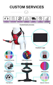 Grosir produsen OEM rompi hewan peliharaan bantalan lembut Harness latihan anjing tanpa tarik dengan tali depan dan belakang & pegangan kontrol - Product Image 5