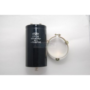 Condensador Electrolítico de Aluminio JIANGHAI CD138 450V 4700uF con Anillo de Soporte de Terminal, Nuevo Stock, Hecho en China (Fabricación Italiana) - Product Image 1