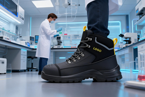 Vente directe d'usine, bottes de sécurité pour hommes, embout en acier, antistatiques, résistantes aux perforations, tige en microfibre, coque en cuir pour l'énergie nouvelle - Product Image 6