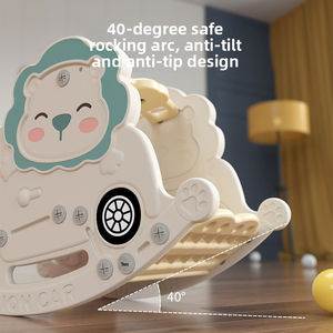 Cheval à bascule et chaise 2-en-1 pour bébé, balançoire électrique multifonctionnelle grande et épaisse pour intérieur avec jouets musicaux pour nouveau-nés de 0 à 24 mois - Product Image 2