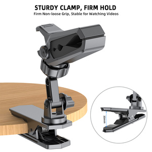 Double tête flexible 360° °   <span class=keywords><strong>Support</strong></span> de téléphone rotatif à pince, stable et ferme, <span class=keywords><strong>pour</strong></span> regarder des vidéos sur le bureau, dans la voiture ou sur pare-soleil - Product Image 3