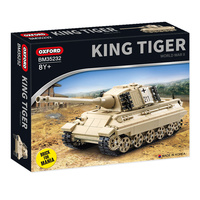 Char d'assaut allemand OXFORD KING TIGER, char lourd classique, blocs de construction ABS, jouets de construction, voitures, véhicule blindé de la Seconde Guerre mondiale, MTC-608