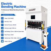 Máquina de Doblado de Metal CNC Automática de 40 Toneladas, Prensa Plegadora Eléctrica de Doble Servo de 1600 mm para Acero y Aluminio