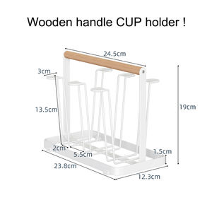 Portabicchieri da cucina portabicchieri scaffale scaffale 6 tazze tazza di caffè tazza porta asciugatura in vetro - Product Image 5