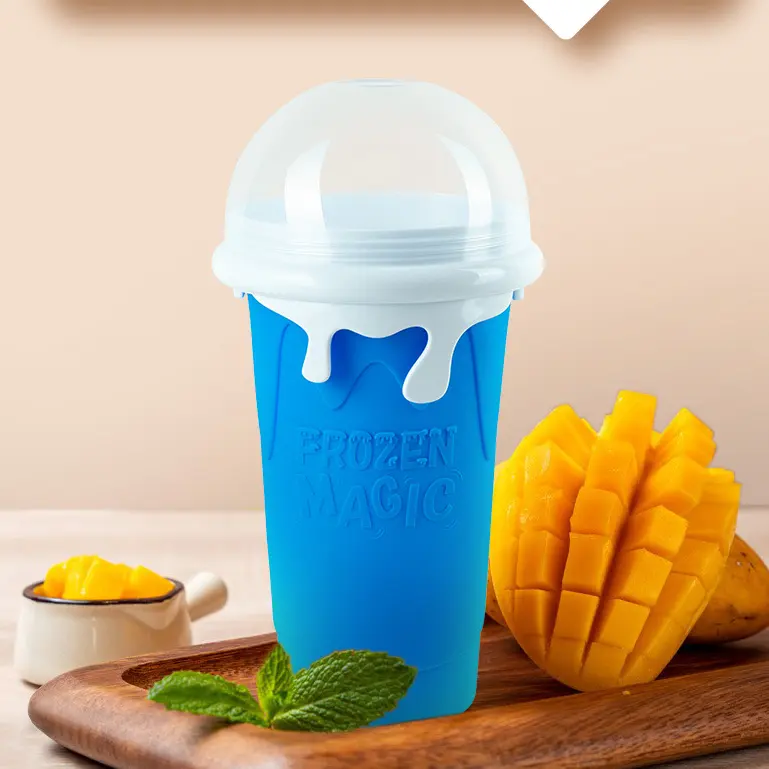 New 500ml Large-capacity Smoothie Squeeze Slushy Maker Cup Summer Frozen Magic DIY Ice Cream Bottle Cup