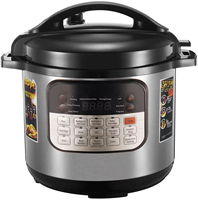 Cuisinière à pression électrique multifonctionnelle en acier inoxydable avec écran LED, 14 en 1, 6L 8L, antiadhésive, à un seul clic