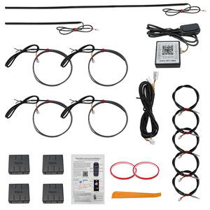 Lampes LED RGB complètes 6 en 1 pour l'intérieur de la voiture, bandes lumineuses acryliques, lampes d'ambiance, commande par application - Product Image 3