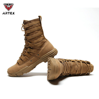 Bottes tactiques de désert à haute tige pour hommes ARTEX, en cuir et daim, camouflage, vert, pour la randonnée en plein air, l'entraînement tactique
