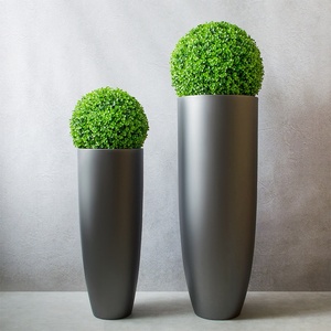 Glass Fiber Silver-gray Round Floor-standing <b>Large</b> Minimalist Modern Home Decor <b>Ornament</b> for Model Rooms - Product Image 1