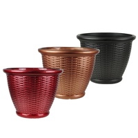 Vente de gros Pots et jardinières modernes en plastique vert et en forme de fleur pour le jardin et l'extérieur Design moderne en rotin