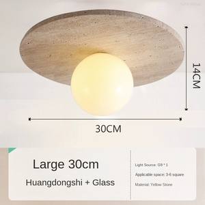 Plafonnier de style jaune moderne pour couloir d'entrée, LED créative avec couvercle en acrylique, base en bois, adapté aux balcons et aux couloirs - Product Image 6