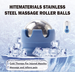 Produk baru bola pijat es baja tahan karat cryotherapy bola rol panas dingin bola pereda nyeri otot kaki tubuh terbuat logam - Product Image 2