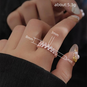 Anello Geometrico Minimalista, Elegante Gioiello da Dito per Donna, Uso Quotidiano - Product Image 4