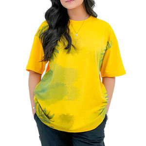 T-shirt ample décontracté pour femme, design unique, été, respirant, 100% coton, manches courtes, 180g, logo personnalisé, haute qualité, bas prix - Product Image 1